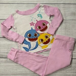 Toddler Girls Colorful Baby Shark Pajama Set